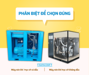 Phân biệt máy nén khí trục vít không dầu và có dầu