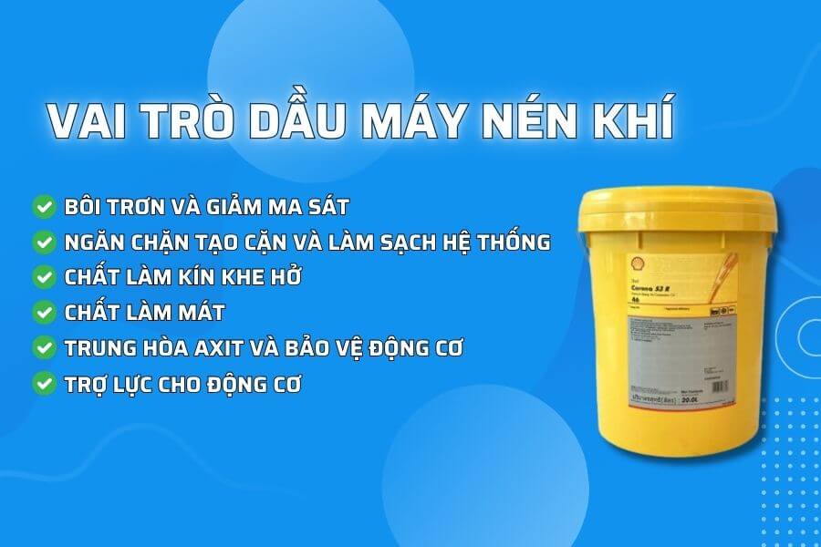 vai tro va tam quan trong cua dau may nen khi