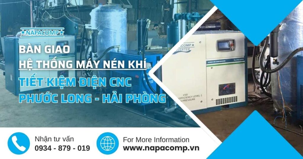 Hoàn thiện lắp đặt hệ thống máy nén tại Hải Phòng - Công ty CNC Phước Long