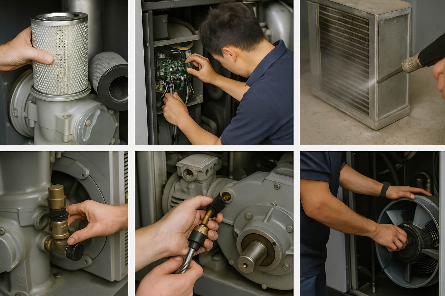 Sửa chữa và thay thế phụ tùng bị hỏng trên máy nén khí không dầu
