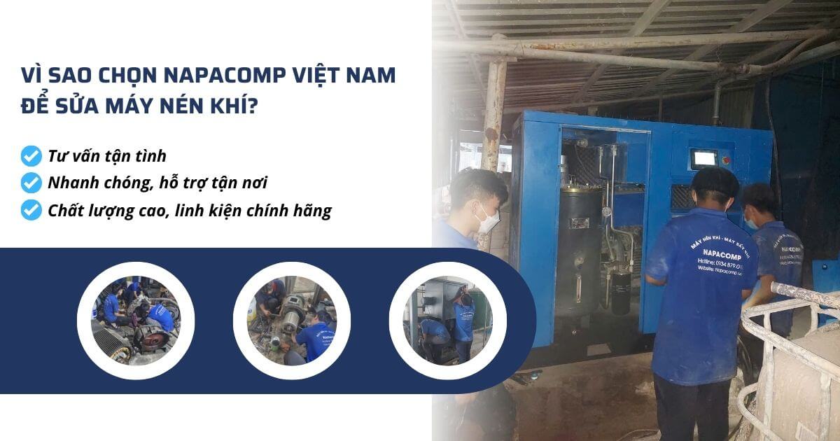 Vì sao chọn Napacomp Việt Nam để sửa máy nén khí?