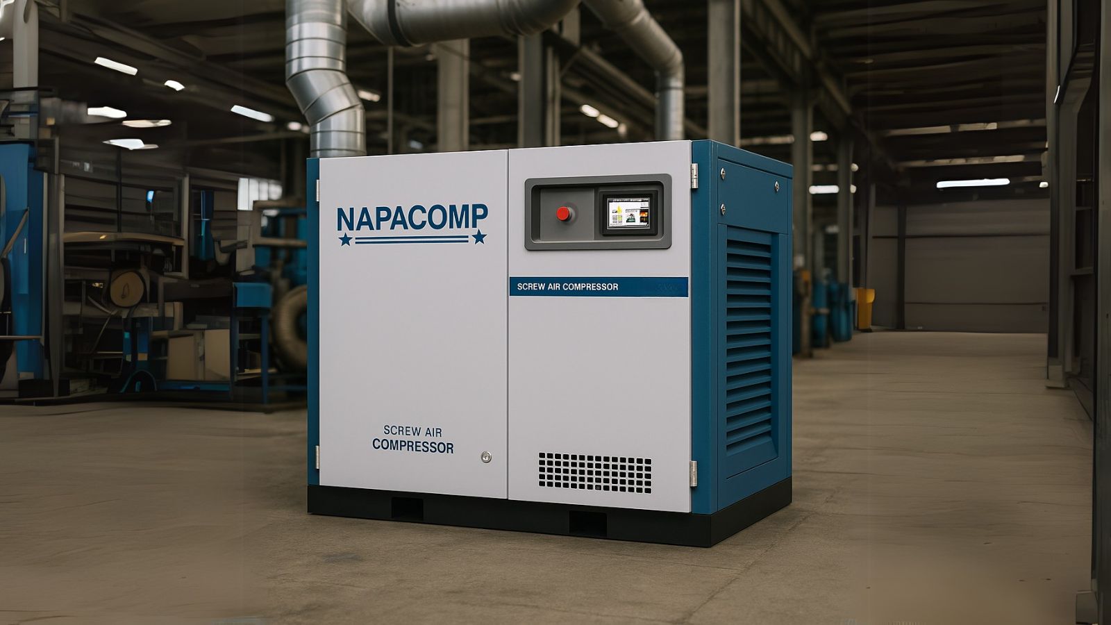 Máy nén khí trục vít Napacomp Việt Nam trong nhà máy công nghiệp