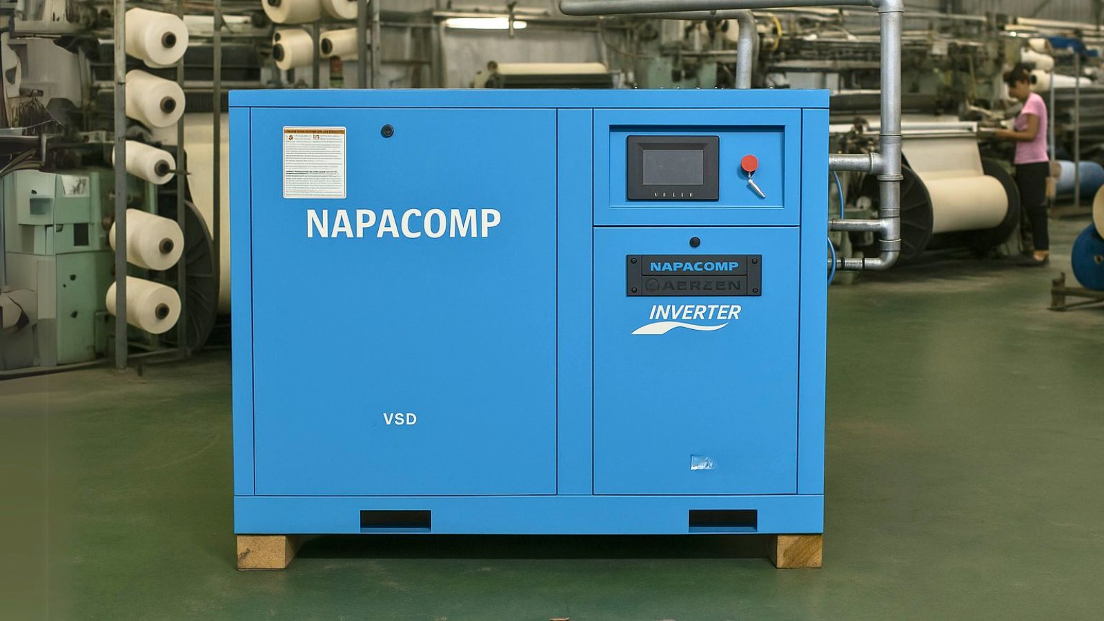 Ứng dụng máy nén khí Inverter Napacomp tiết kiệm điện ngành dệt may.